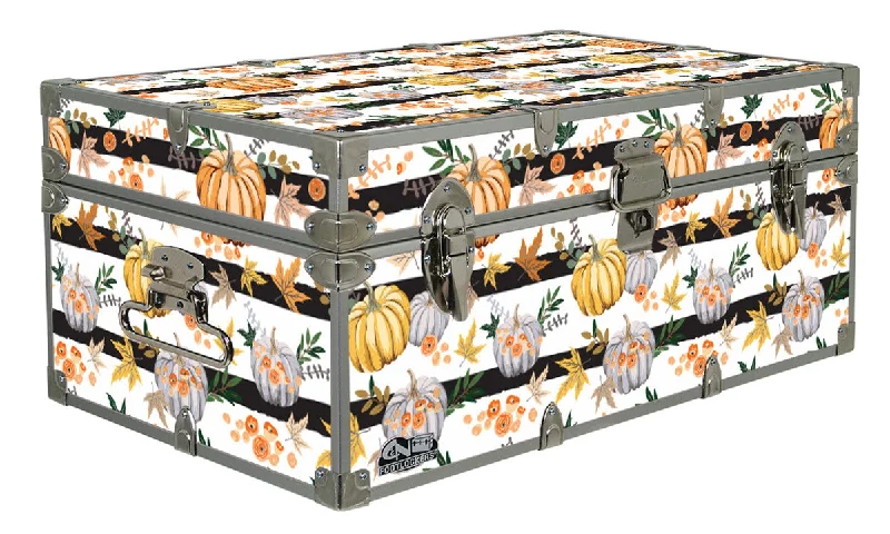 Designer men's trunks with a fashionable edgeDesigner Trunk - Pumpkin Striped - 32x18x13.5" Designer men's trunks with a fashionable edgeDesigner Trunk - Pumpkin Striped - 32x18x13.5"