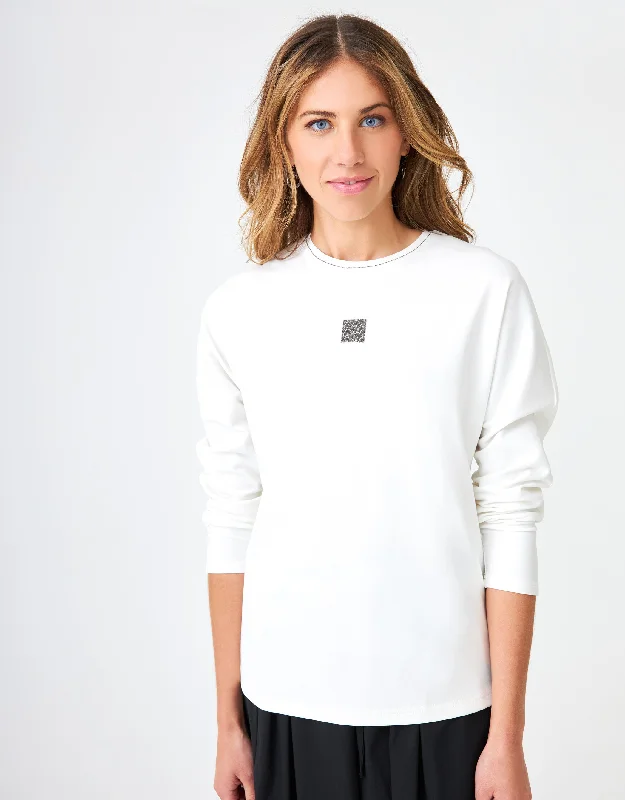 Men's robes with a hidden button closureDolman Crew Tee with Back Button and Micro Bead Trim Ivory Men's robes with a hidden button closureDolman Crew Tee with Back Button and Micro Bead Trim Ivory