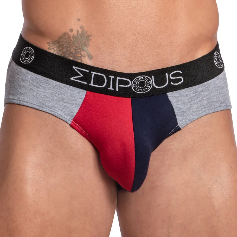 Performance men's briefs for athletesEdipous EDJ019 Color Slash Bkini Brief