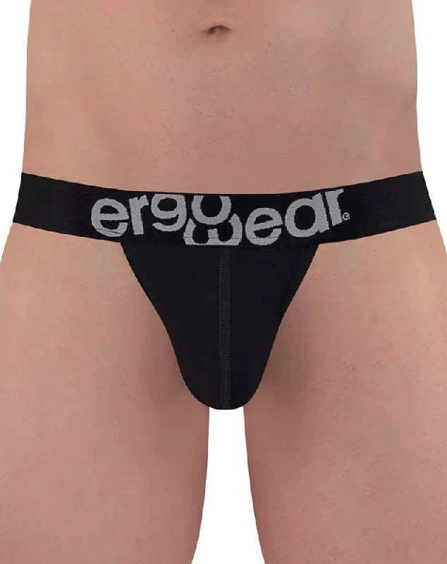 Soft - fabric men's thongs for a gentle touchErgowear Ew1482 Max Cotton Thongs Black