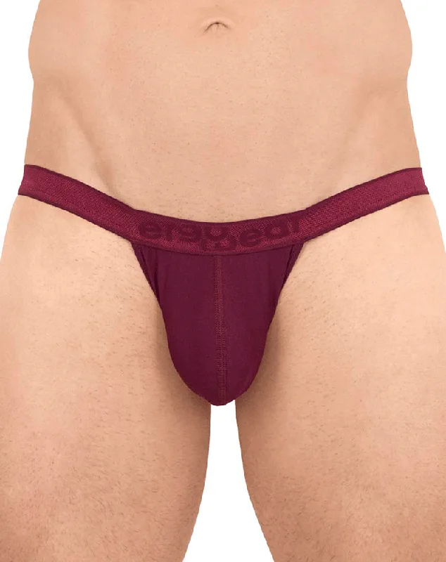 Soft - fabric men's thongs for a gentle touchErgowear Ew1656 Slk Thongs Burgundy
