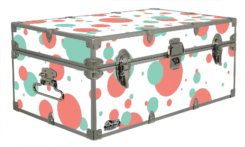 Organic men's trunks for an eco - conscious optionDesigner Trunk - Floating Dots - 32x18x13.5" Organic men's trunks for an eco - conscious optionDesigner Trunk - Floating Dots - 32x18x13.5"