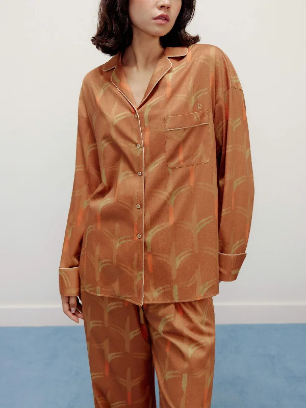 Fleece men's robes for cozy winter nights at homeFlower Print Classic Embroidered Pajama Top Fleece men's robes for cozy winter nights at homeFlower Print Classic Embroidered Pajama Top