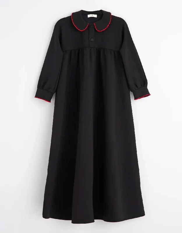 Cotton men's robes with a classic shawl collarGirls Button Placket Maxi Dress Shabbos Robe with Picot Trim