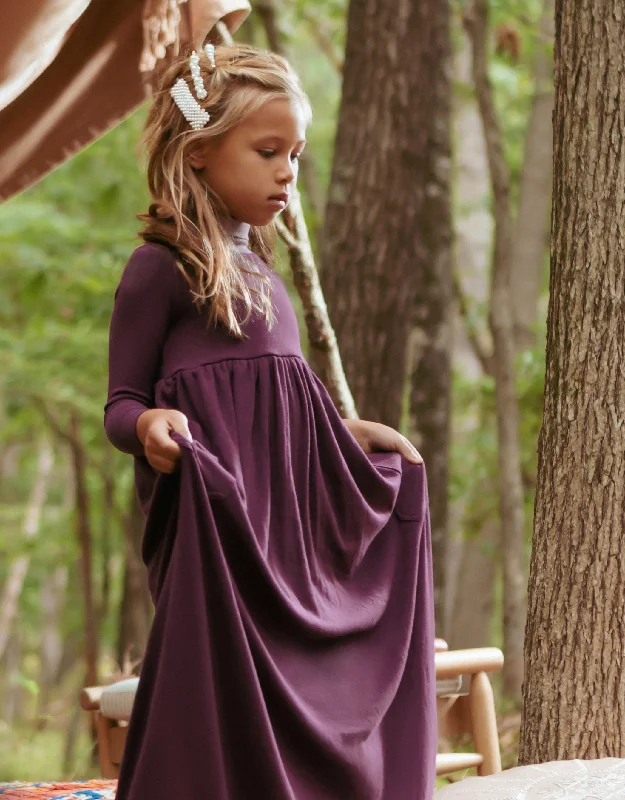 Waffle - weave men's robes for a textured feelGirls Jersey Maxi Dress Shabbos Robe with Contrast Turtle Neck Purple Lilac Waffle - weave men's robes for a textured feelGirls Jersey Maxi Dress Shabbos Robe with Contrast Turtle Neck Purple Lilac