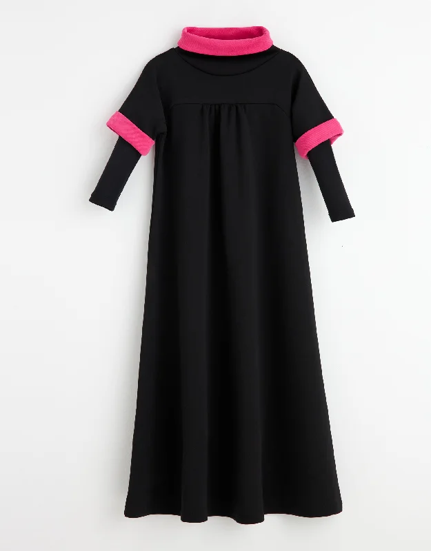 Water - resistant men's robes for post - shower useGirls Velour Maxi Dress Shabbos Robe with Attached Shell Sleeves Rose