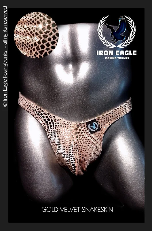 Organic men's trunks for an eco - conscious optionGold Velvet Snakeskin