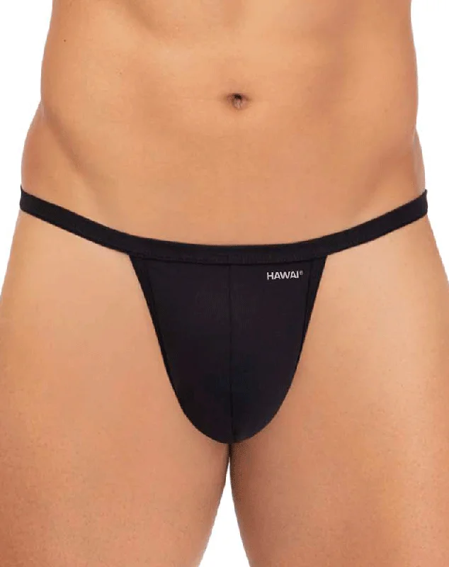 Rhinestone - embellished men's thongs for glamourHawai 42317 Microfiber Thongs Black