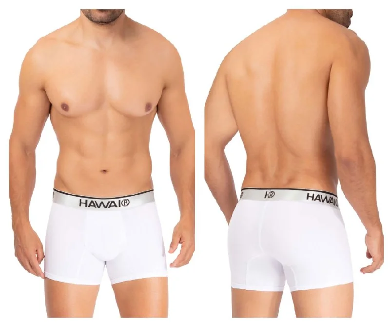 Low - rise men's boxer briefs for a modern silhouetteHAWAI 42326 Microfiber Boxer Briefs Color White