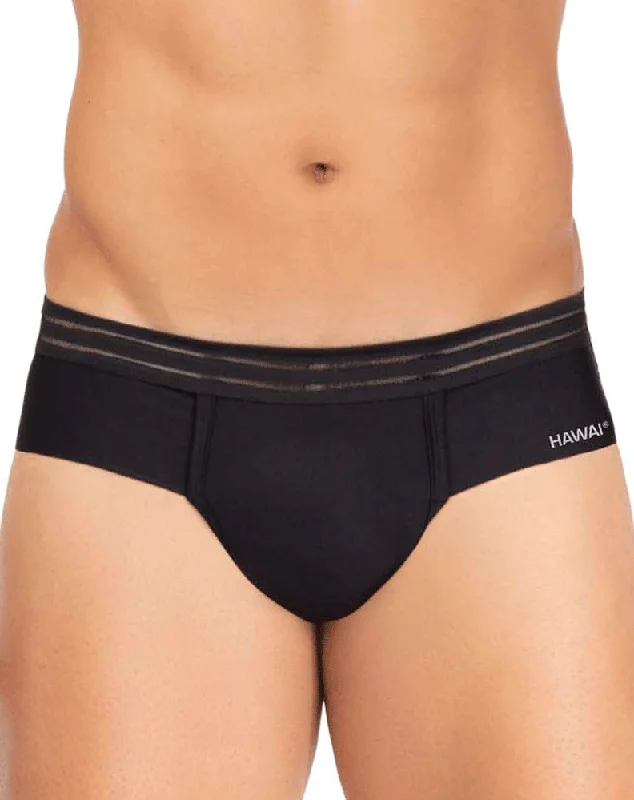 Tag - less men's thongs to prevent irritationHawai 42339 Microfiber Thongs Black