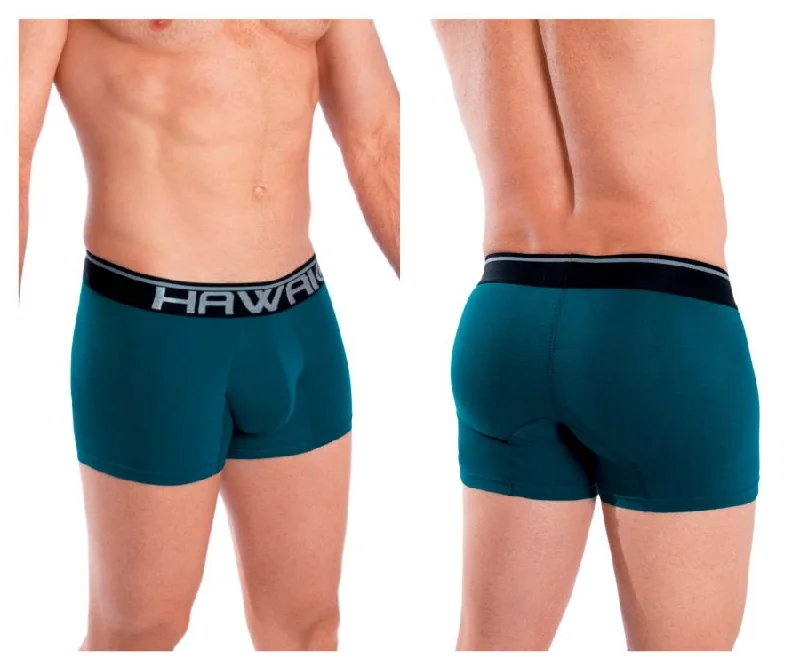 Tag - less men's boxer briefs to prevent irritationHAWAI 4986 Solid Athletic Trunks Color Petrol Tag - less men's boxer briefs to prevent irritationHAWAI 4986 Solid Athletic Trunks Color Petrol