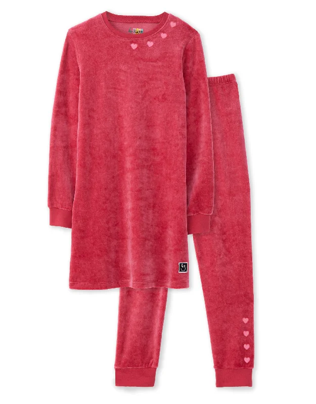 Embroidered men's robes for a touch of eleganceHearts In A Row Plush Velour Kids And Teen Tunic Pajamas Legging Set Pink Embroidered men's robes for a touch of eleganceHearts In A Row Plush Velour Kids And Teen Tunic Pajamas Legging Set Pink
