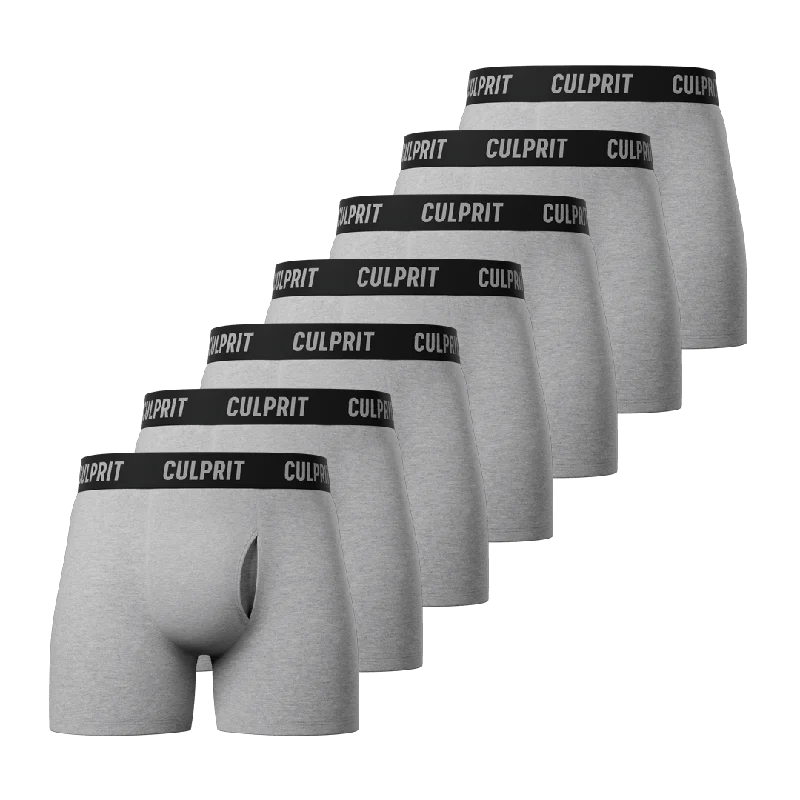 Mesh - paneled men's boxer briefs for ventilationHeather Grey Boxer Briefs w/ Fly 7-Pack🌪️