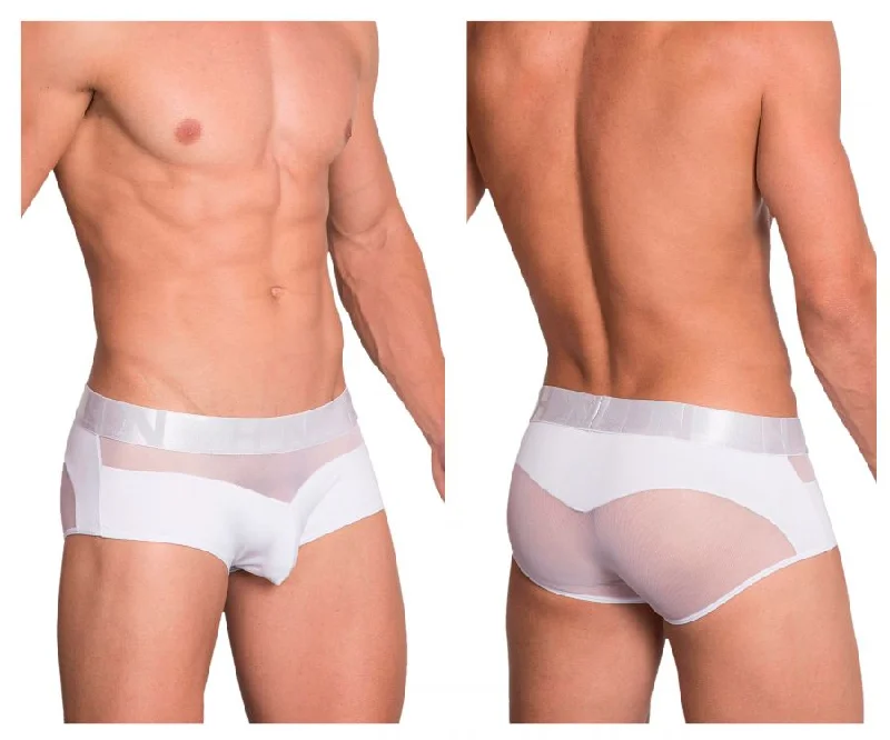 Compression men's boxer briefs for muscle supportHidden 952 Mesh Trunks Color White
