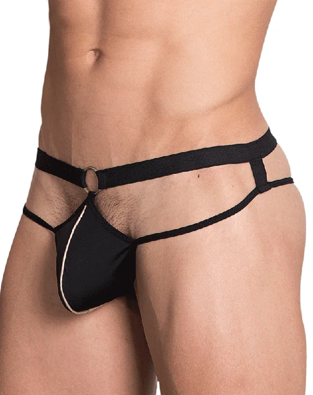 Tag - less men's thongs to prevent irritationHidden 967 Thongs Black