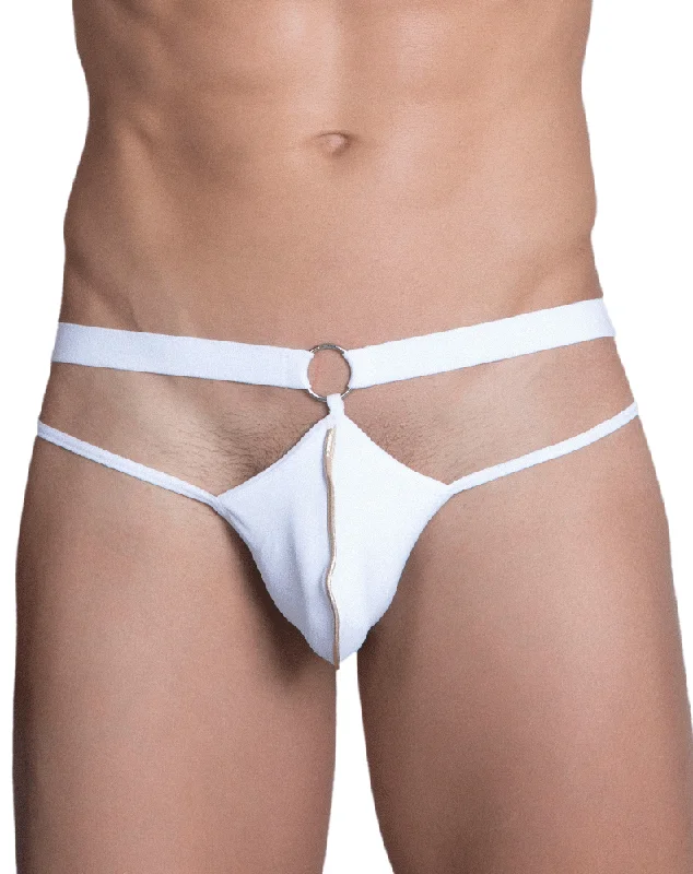 Leather men's thongs for a fetish lookHidden 967 Thongs White