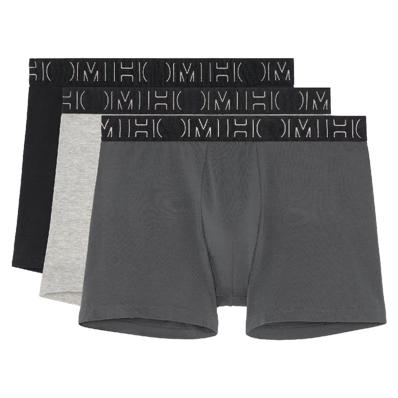 Designer men's boxer briefs with a premium lookHOM Patrick #2 Long Boxer Briefs 3 Pack - Black/Grey/Grey Designer men's boxer briefs with a premium lookHOM Patrick #2 Long Boxer Briefs 3 Pack - Black/Grey/Grey