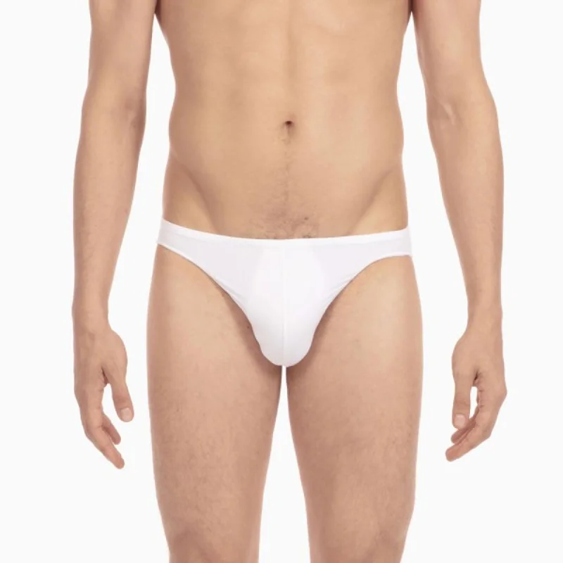 Patterned men's briefs with unique printsHom Plumes Temptation Micro Brief - White
