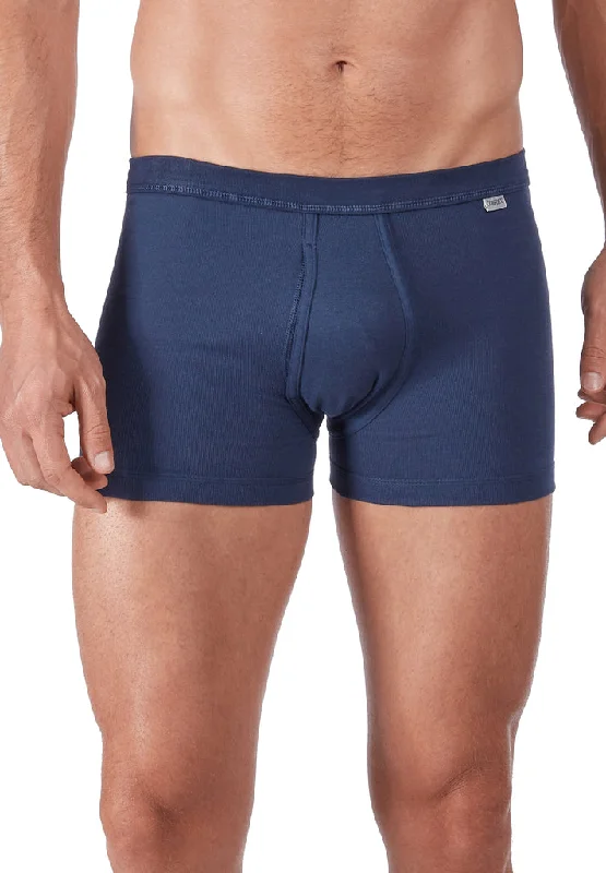 Men's trunks with a wide elastic waistbandHUBER hautnah - Cotton Fine Rib - Boxer Briefs with fly Men's trunks with a wide elastic waistbandHUBER hautnah - Cotton Fine Rib - Boxer Briefs with fly