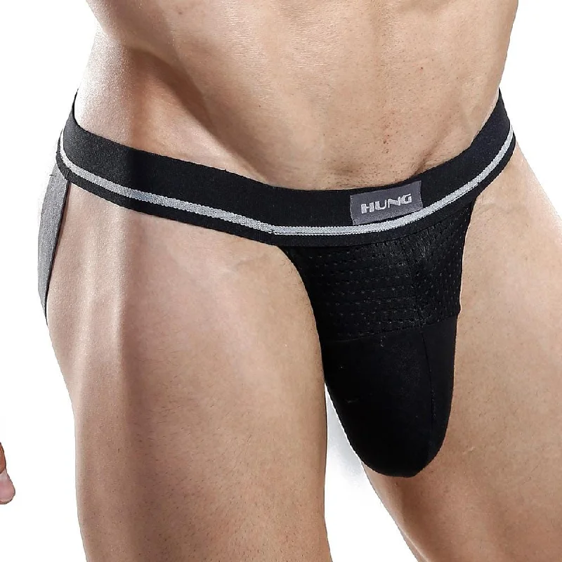 Leather men's sexy underwear for a bold lookHung HGE004 Jockstrap