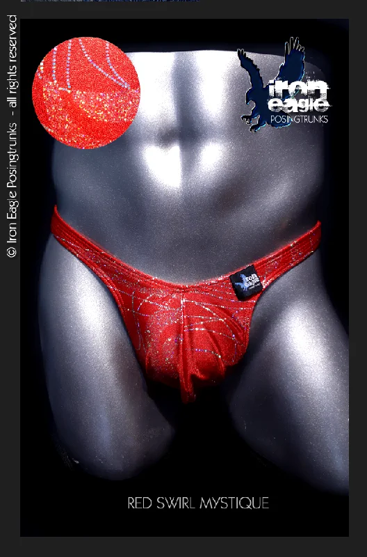 Slim - cut men's trunks for a modern styleRed Swirl Mystique©