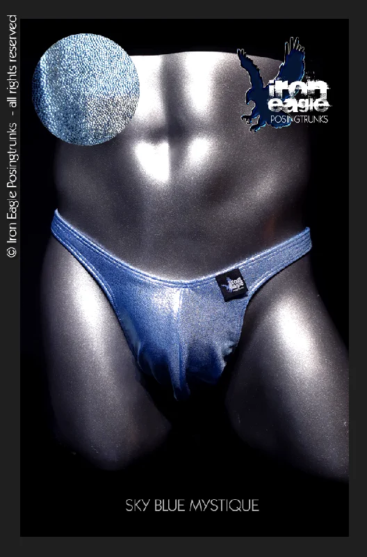 Patterned men's trunks, like camo or dotsSky Blue Mystique©