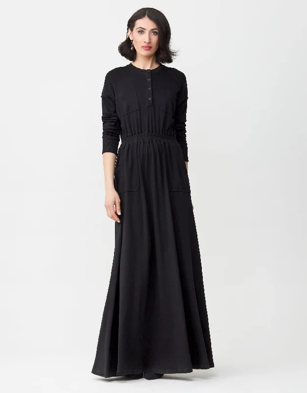 Men's robes with a hidden button closureJersey Dolman Maxi Dress Robe with Buttons and Patch Pockets Men's robes with a hidden button closureJersey Dolman Maxi Dress Robe with Buttons and Patch Pockets