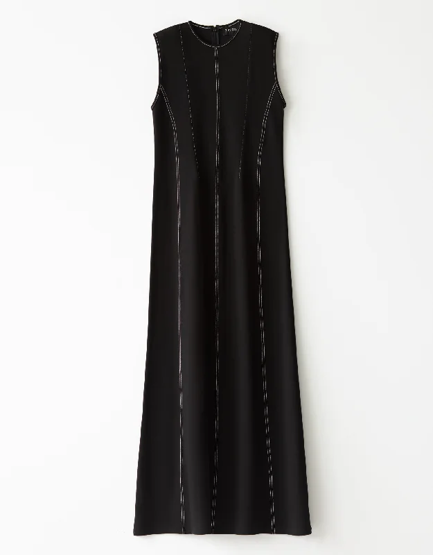 Men's robes with a hidden button closureJersey Sleeveless Maxi Dress with Contrast Stitched Princess Seams Men's robes with a hidden button closureJersey Sleeveless Maxi Dress with Contrast Stitched Princess Seams