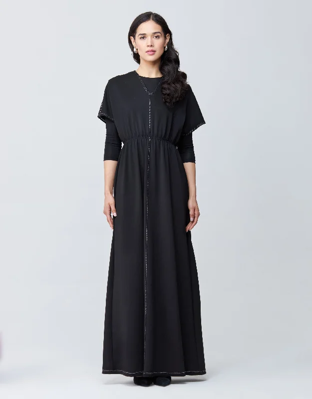 Water - resistant men's robes for post - shower useJersey Vneck Maxi Dress Shabbos Robe with Contrast Stitching Water - resistant men's robes for post - shower useJersey Vneck Maxi Dress Shabbos Robe with Contrast Stitching