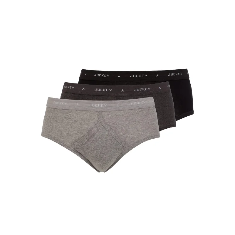Low - cut men's briefs for a discreet appearanceJockey Classic Y Fronts Black/Grey - 3 Pack Low - cut men's briefs for a discreet appearanceJockey Classic Y Fronts Black/Grey - 3 Pack