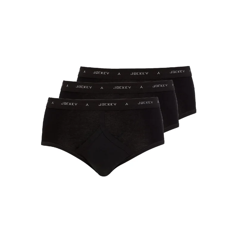 Men's briefs with a quick - dry featureJockey Classic Cotton Rib Y-Front Brief 3 Pack - Black Men's briefs with a quick - dry featureJockey Classic Cotton Rib Y-Front Brief 3 Pack - Black