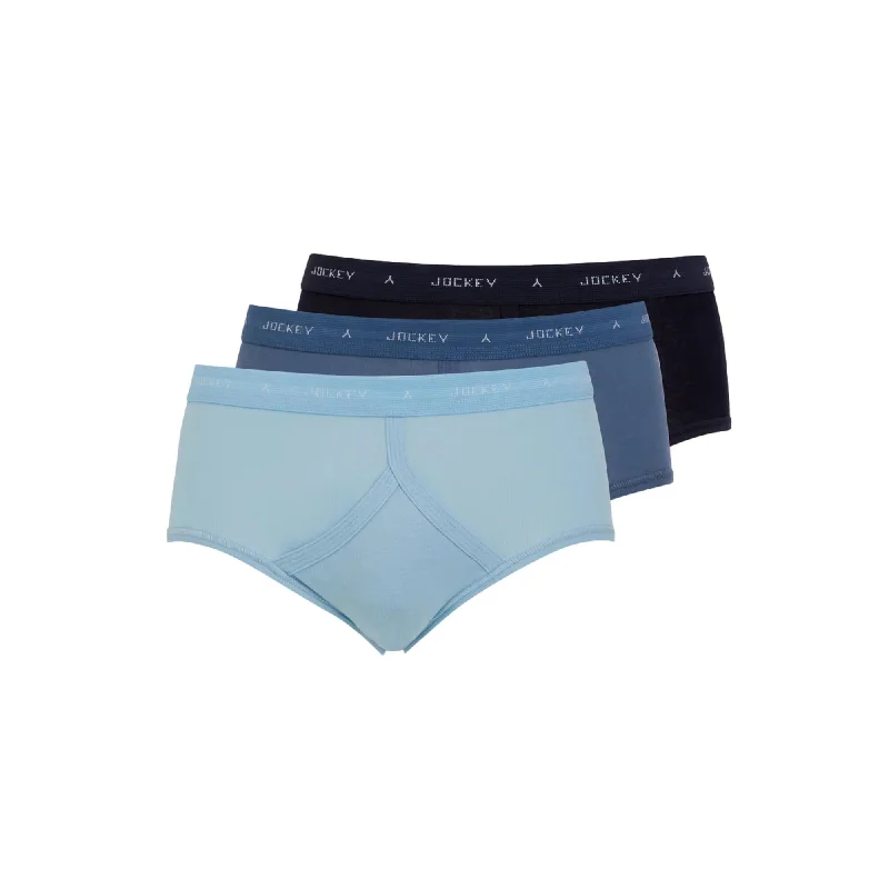Low - cut men's briefs for a discreet appearanceJockey Classic Y Fronts Indigo Mix - 3 Pack Low - cut men's briefs for a discreet appearanceJockey Classic Y Fronts Indigo Mix - 3 Pack