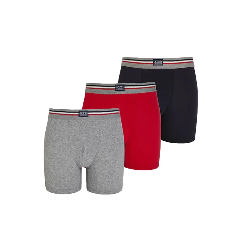 Low - rise men's trunks for a trendy lookJockey Cotton Stretch Boxer Trunk 3 Pack - Grey Mix Low - rise men's trunks for a trendy lookJockey Cotton Stretch Boxer Trunk 3 Pack - Grey Mix