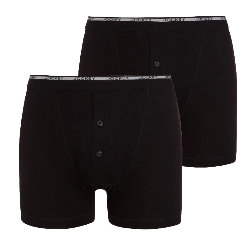 Organic men's trunks for an eco - conscious optionJockey Modern Classic Y-Front Boxer Trunk 2 Pack - Black Organic men's trunks for an eco - conscious optionJockey Modern Classic Y-Front Boxer Trunk 2 Pack - Black