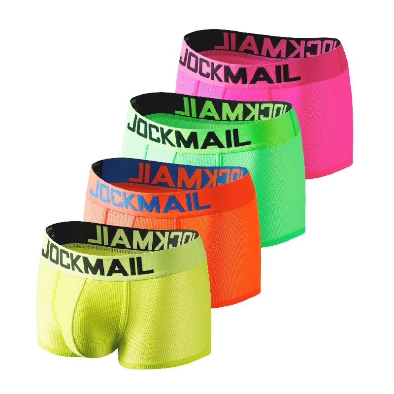 Breathable cotton men's boxer briefs for everyday wearJockmail Neon Mesh Boxer Briefs 4-Pack Breathable cotton men's boxer briefs for everyday wearJockmail Neon Mesh Boxer Briefs 4-Pack