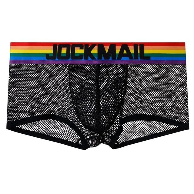 Athletic - style men's boxer briefs for active lifestylesJockmail Rainbow Band Mesh Boxer Briefs Athletic - style men's boxer briefs for active lifestylesJockmail Rainbow Band Mesh Boxer Briefs