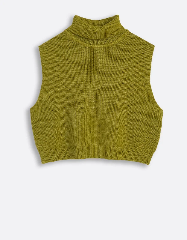 Men's robes with multiple pockets for convenienceKids Cropped Tneck Knit Vest Olive