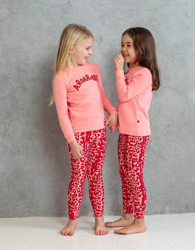 Waffle - weave men's robes for a textured feelKids Pima Cotton Adorable Motif Pajamas Legging Playwear Set Pink Waffle - weave men's robes for a textured feelKids Pima Cotton Adorable Motif Pajamas Legging Playwear Set Pink