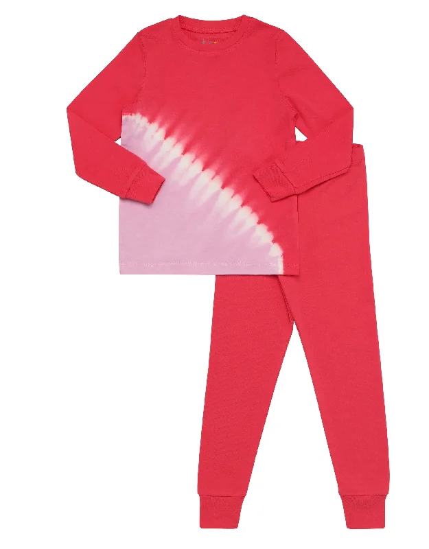 Jacquard - patterned men's robes for a stylish appearanceKids Pima Cotton Diagonal Tie Dye Pajamas Legging Playwear Set Pink Jacquard - patterned men's robes for a stylish appearanceKids Pima Cotton Diagonal Tie Dye Pajamas Legging Playwear Set Pink