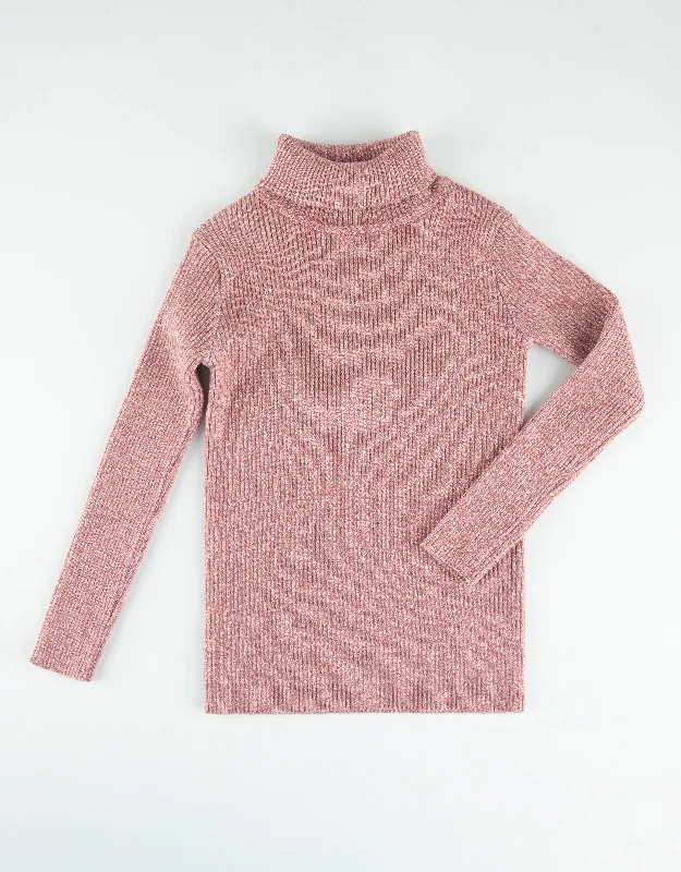 Men's robes with a satin trim for added sophisticationKids Rib Knit Turtle Neck Sweater Pink Heather - MUST BE PURCHASED WITH MAXI
