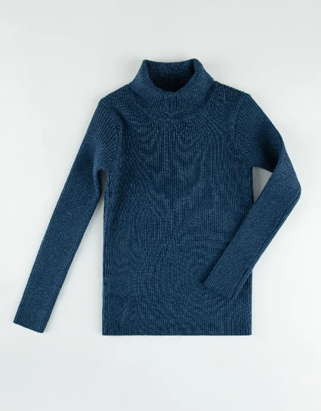 Lightweight men's robes for summer loungingKids Rib Knit Turtle Neck Sweater Teal Heather - MUST BE PURCHASED WITH MAXI