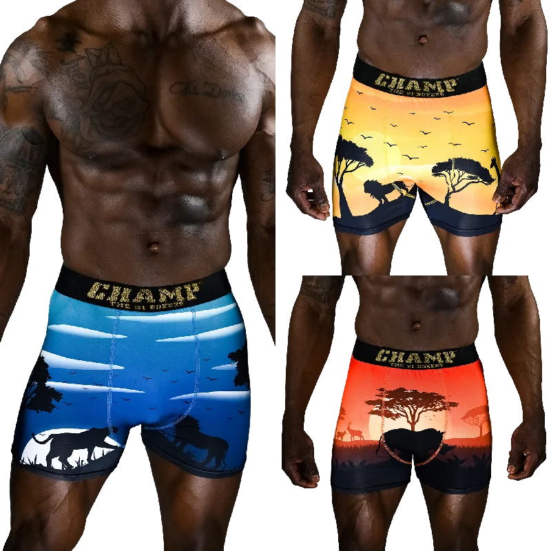 Mesh - paneled men's boxer briefs for ventilationKingLion Edition (No Fly)