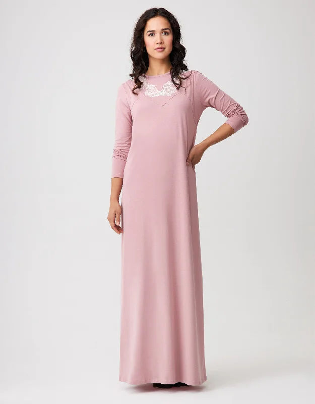 Fleece men's robes for cozy winter nights at homeLayered Nursing Nightgown with Vneck Lace Soft Pink Fleece men's robes for cozy winter nights at homeLayered Nursing Nightgown with Vneck Lace Soft Pink