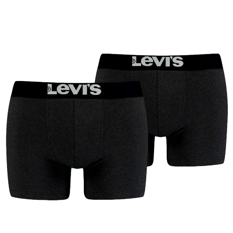 Solid - color men's boxer briefs in classic huesLevi's 2 Pack Solid Basic Boxer Brief - Anthracite Melange Solid - color men's boxer briefs in classic huesLevi's 2 Pack Solid Basic Boxer Brief - Anthracite Melange