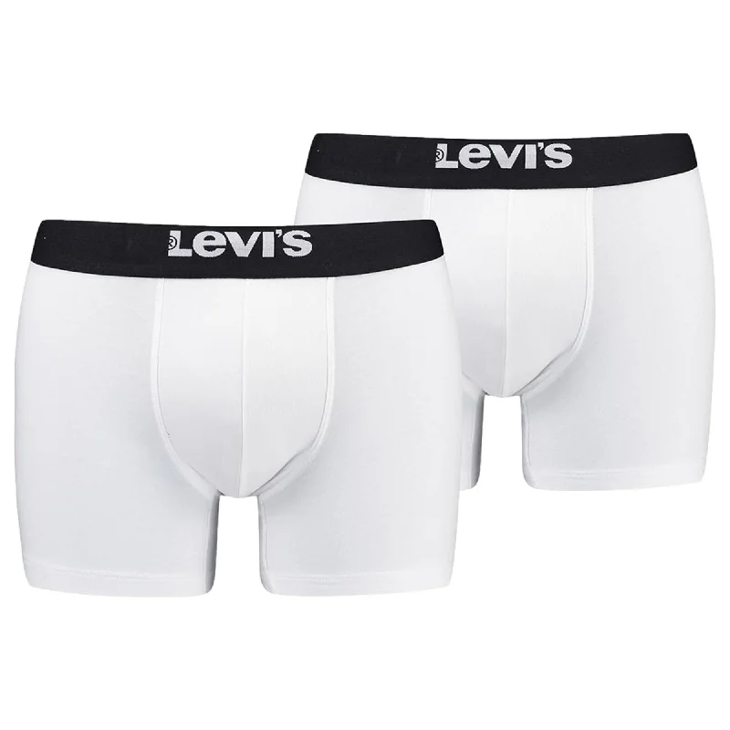 Breathable cotton men's boxer briefs for everyday wearLevi's 2 Pack Solid Basic Boxer Brief - White/Black Breathable cotton men's boxer briefs for everyday wearLevi's 2 Pack Solid Basic Boxer Brief - White/Black