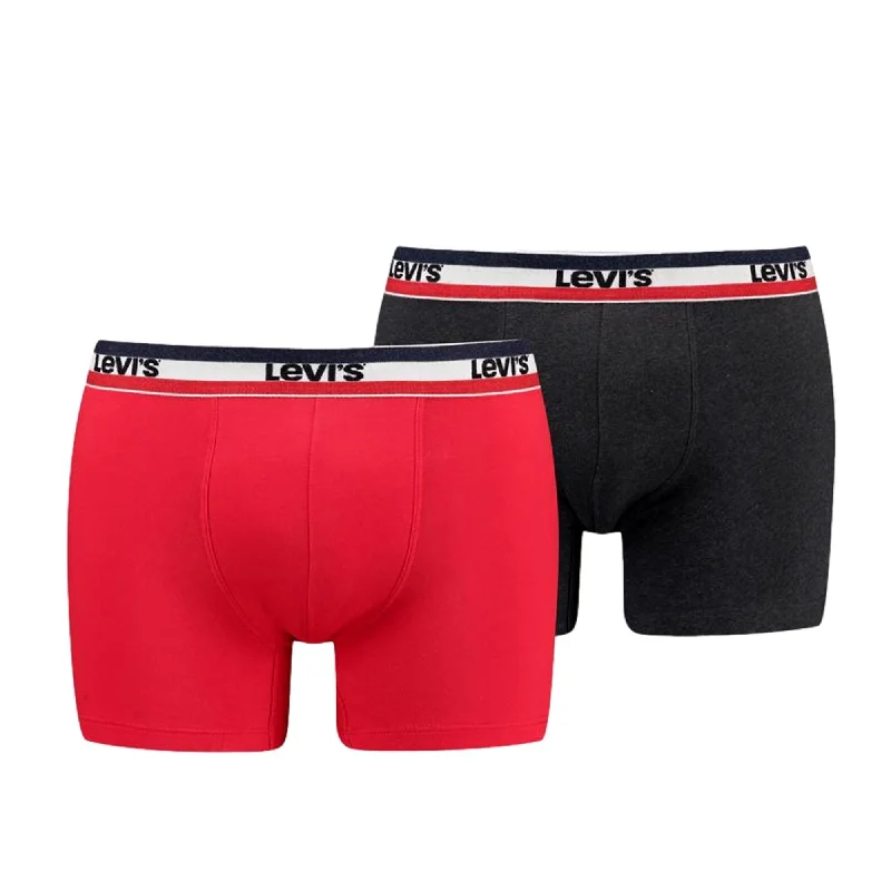 High - rise men's boxer briefs for extra supportLevi's 2 Pack Sportswear Logo Boxer Brief - Red/Black High - rise men's boxer briefs for extra supportLevi's 2 Pack Sportswear Logo Boxer Brief - Red/Black