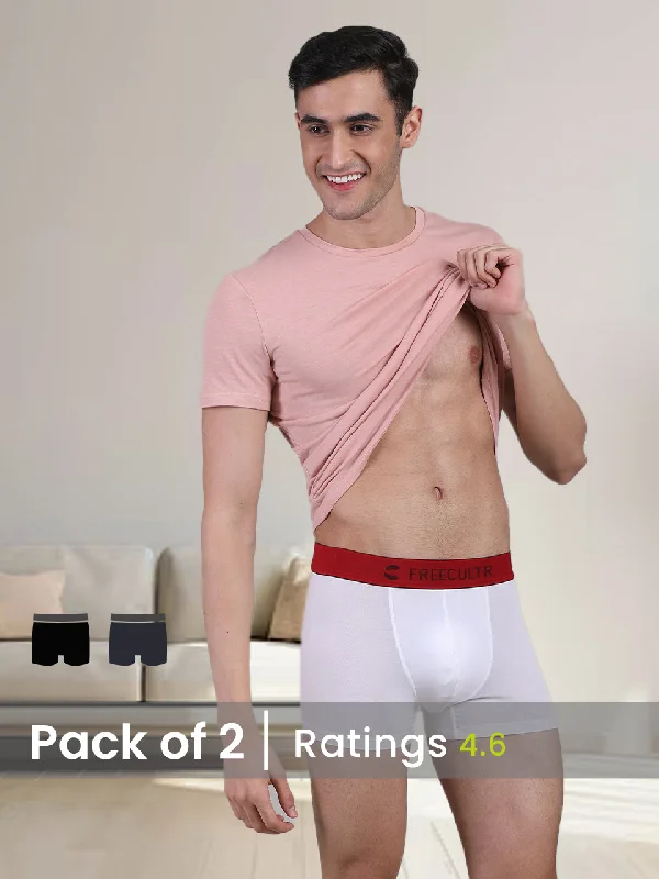 Tag - less men's trunks for irritation - free comfortLuxury Limited Edition - Men's Anti-Bacterial Micro Modal Trunk (Pack of 2) Tag - less men's trunks for irritation - free comfortLuxury Limited Edition - Men's Anti-Bacterial Micro Modal Trunk (Pack of 2)