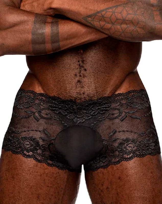 Male Power 127-280 Sassy Lace Mini Short Black