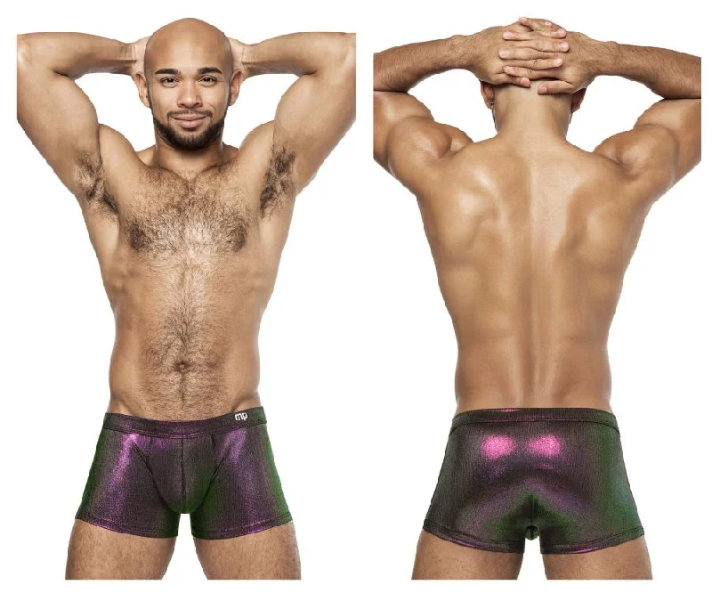 Stretch - fabric men's boxer briefs for a flexible fitMale Power 143-277 Hocus Pocus Uplift Mini Short Color Purple