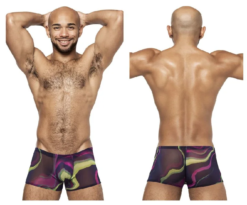 Moisture - wicking men's boxer briefs for sports activitiesMale Power 145-278 Galactic Mini Short Color Printed